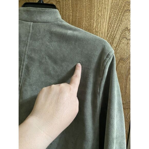 Vintage Norton Studio Women's Button Jacket Sz 16 Mint Green Pockets Mock Neck - Picture 12 of 16